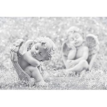 Imagem de DORCEV Pano de fundo de vinil de 1,8 x 1,2 m lindo anjo dormindo estátua estética de escultor cenário de trabalho estilo europeu chá de bebê decoração de festa familiar para estúdio de cabine de