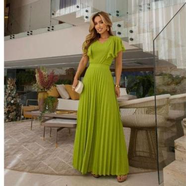 Imagem de Conjunto Blusa e Saia Longa Plissada na Malha Lurex moda evangélica - 