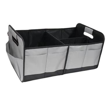 Imagem de Generic Organizador de porta-malas, organizador de caixa de carro, acessórios de arrumação, grande capacidade, presentes com alças, carga, Cinza