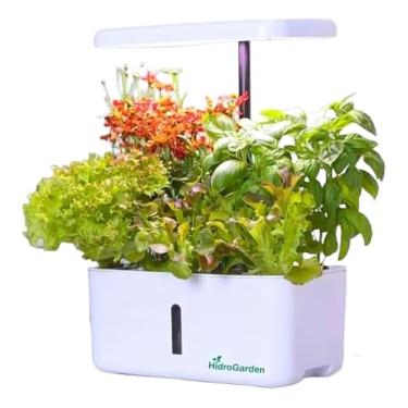 Imagem de Kit Horta Inteligente HidroGarden HG08 com LED Solar, Autoirrigação e Sementes — Cultivo Doméstico, Horta Interna Sustentável e Temperos Naturais