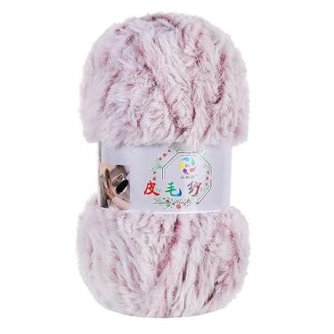 Imagem de 60 m/novelo 13 mm fio de poliéster imitação de pele de vison para crochê faça você mesmo, casaco macio, cachecol, tecido, bordado, costura, suéter, bolsa, almofada, confecção de tricô à mão