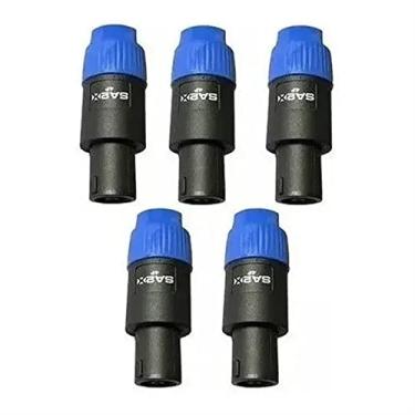 Imagem de Kit 5 Conector Speakon Santo Angelo 4 Polos Speaker Macho