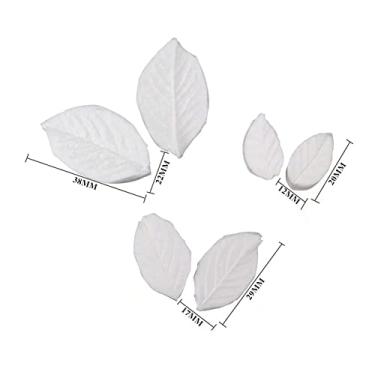 Imagem de Molde de silicone veiner de folhas de rosa 6 peças/conjunto molde de pasta de goma 3D mini molde de fondant para crianças, faça você mesmo, decoração de bolo de cupcake de casamento, chocolate,