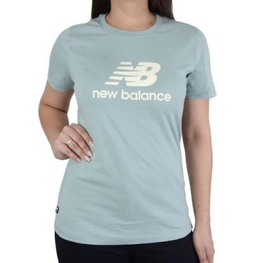Imagem de Camiseta Feminina New Balance Essentials Verde Agua - Wt1415