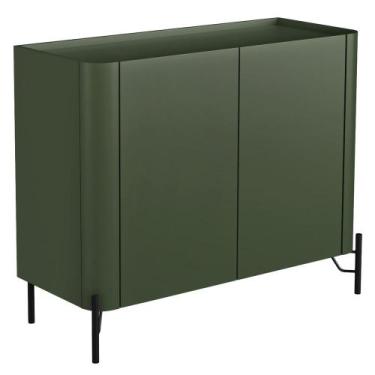 Imagem de Buffet Para Sala de Jantar 2 Portas 1 Gaveta Pés Industrial Preto Naim