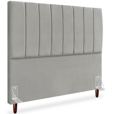 Imagem de Cabeceira Queen 160cm Arlla Suede Cinza Claro RM