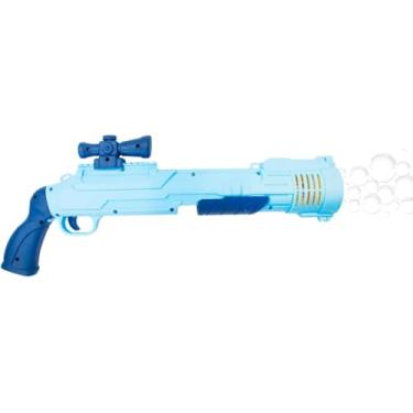 Imagem de Arma Bolas Sabão Maquina Eletrica Brinquedo Lança Bolhas Cor:Azul