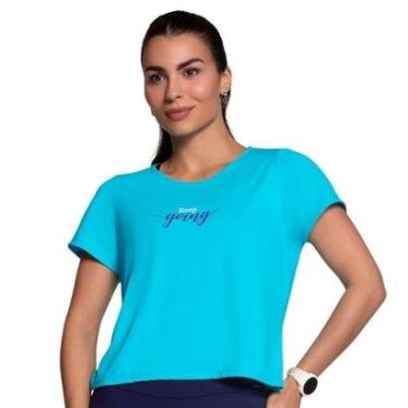 Imagem de Camiseta Selene Proteção UV Feminina - Azul GG-Feminino