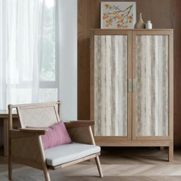 Imagem de Papel de parede moderno listrado impermeável autoadesivo espesso para quarto, sala de estar e escritório, amarelo 44 * 500 cm