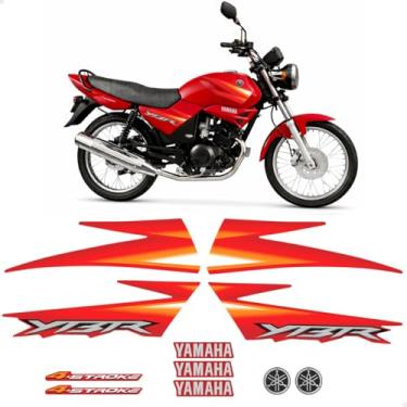 Imagem de SPORTINOX, Adesivos Para Yamaha Ybr 125 2005 Moto Vermelha + Emblemas