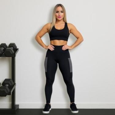 Imagem de Calça Leg Iron Legging Bolsos 656 Cintura Alta Fitness Feminina-Feminino