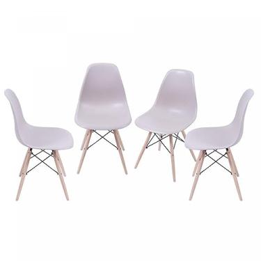 Imagem de Kit 4 Cadeiras Base Madeira Eames Dkr Or Design Fendi