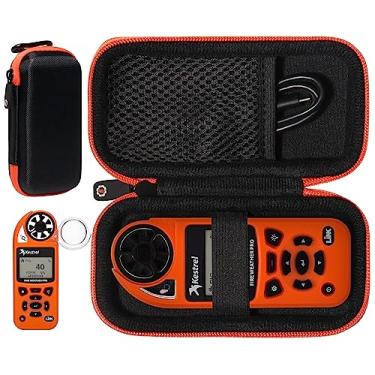 Imagem de GETGEAR Capa para medidor de clima Kestrel compatível com Kestrel Elite, 5700/ 5700X, 5200, 5100, 5500, 2700, 3500, 3000, 3550, 2500, 1000 (preto com zíper laranja)