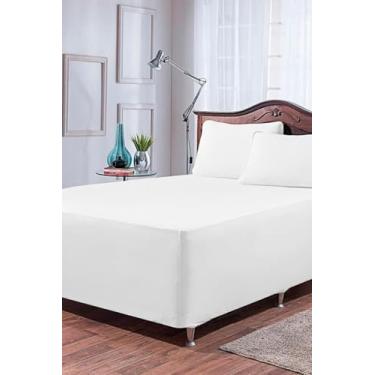 Imagem de Jogo de Lençol Solteiro Conjugado Cama Box 100% Algodão 200 Fios Lençol Com Elastico (BRANCO, SOLTEIRO 2 PEÇAS CONJUGADO)