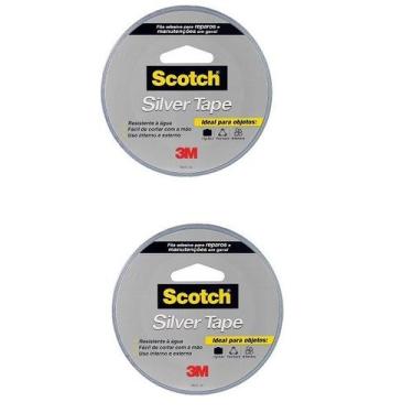 Imagem de Kit 2 Fitas Silver Tape 3M SCOTCH 45MM X 25M