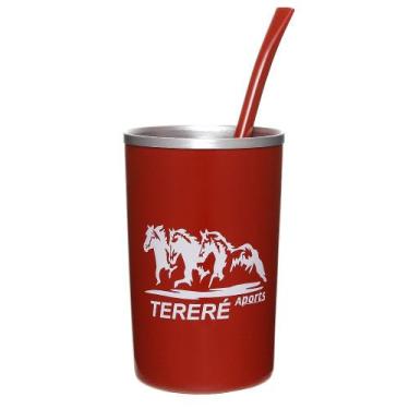 Imagem de Copo para Tereré Vermelho de Alumínio Revestido em Plástico com Bomba 