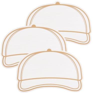 Imagem de CREATCABIN 3 peças de boné de caminhoneiro, quadro de madeira, chapéu, remendos de linho de madeira, MDF, design personalizado, modelos de layout de remendo fino para criar designs elegantes de bonés