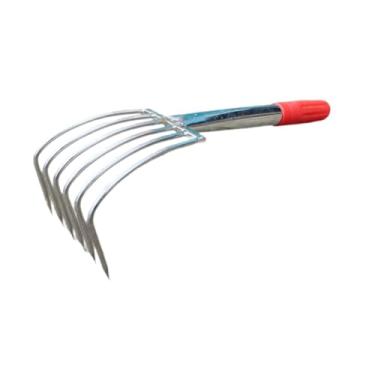 Imagem de Generic Ancinho de mão, ancinho de contenção, portátil, versátil, capina, pequeno, cultivo de solo, escavação para praia, gramado, quintal, pátio, 6 Dente