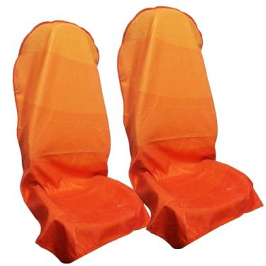 Imagem de Hirritale Capa de assento de carro à prova d'água para assentos dianteiros, protetor para carros, SUVs, caminhões, capas de assento de toalha de suor balde (laranja, 2 peças de toalha de assento
