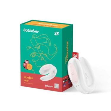 Imagem de Satisfyer Double Joy Vibrador para Casais com Controle de Aplicativo - Estimulação do Ponto G e do Clitóris, Brinquedo para Parceiros, Forma em U, Vestível Durante o Sexo - Compatível com App Satisfyer, Impermeável, Recarregável (Branco)