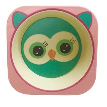 Imagem de Prato Tigela Infantil Estampa Animais Fibra Bambu BPA Free