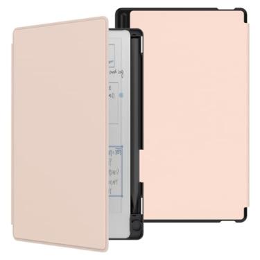 Imagem de E NET-CASE Capa para notável Paper Pro Move 18,5 cm, capa fólio Skin Touch Feeling Book com suporte de caneta integrado para notável Paper Pro Move 18,5 cm lançado em 2025 (ouro rosa)