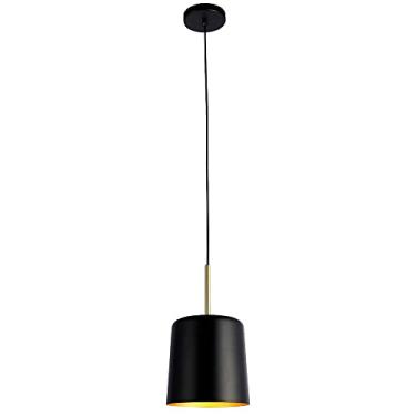 Imagem de PENDENTE BOT PRETO E DOURADO (D)20CM (A)35CM 1X40W E27