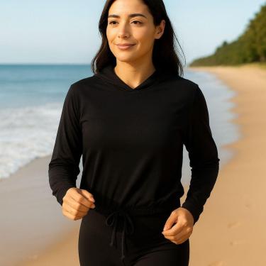 Imagem de Blusa Feminina UV 50+ com Capuz Proteção Solar-Feminino