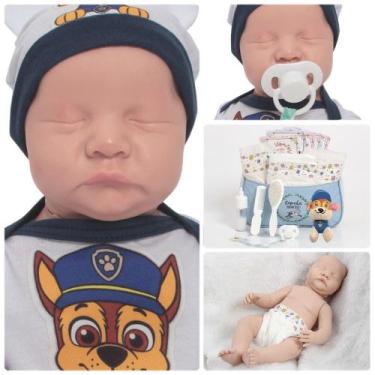 Imagem de Bebê Reborn Boneco Menino Recém Nascido Olho Fechado 42cm - Cegonha Re