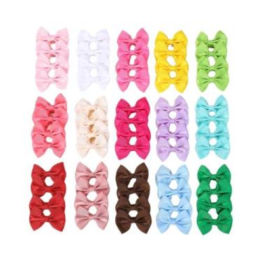 Imagem de Mini Laços De Cabelo Para Meninas 80 Peças Presilhas De Cabelo Em Core