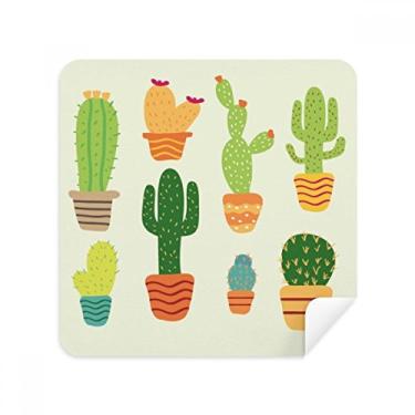 Imagem de Vaso de plantas com estampa de cacto, suculentas, óculos, tecido de camurça, 2 unidades