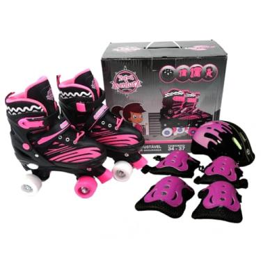Imagem de Patins Quad Kit Preto/Pink (P) Tamanho 30-33