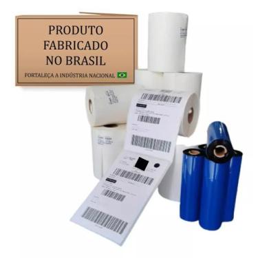 Imagem de Kit 08 Rolos Etiqueta Couche 100x150 10x15 + 4 Ribbons Cera - CBS Supr