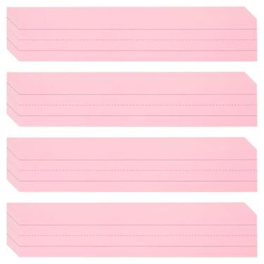 Imagem de PATIKIL 100 folhas de tiras de frases pautadas, cartolina de 7,6 cm x 43,2 cm, papel de escrita 250GSM, tiras de frases forradas em preto para professores, salas de aula, escritórios, casas, rosa