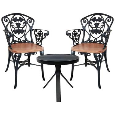 Imagem de Kit 2 Cadeiras Poltronas Malbec Recepção Jardim Varanda + Mesinha - No