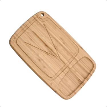 Imagem de Tábua de Corte em Bambu com Vìnco para Líquidos, Alça para Pendurar, Retangular, Tábua Churrasco, Cozinha
