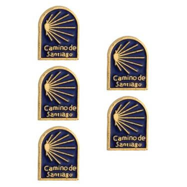 Imagem de Cottvott Broche de lapela de concha de peregrino Camino de Santiago esmaltado - Broche de cruz de St James, emblema de marcador de estrada de concha de vieira, samll, Metal, Sem Pedra Preciosa