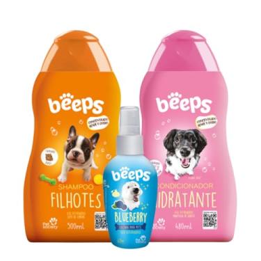 Imagem de Kit Shampoo Filhotes Condicionador E Colônia Blueberry 60ml Beeps