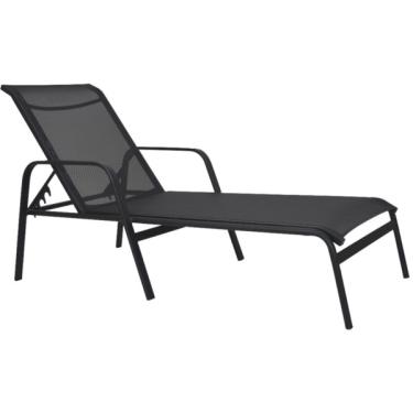 Imagem de Espreguiçadeira De Piscina Aluminio E Tela Sling Reclinável -