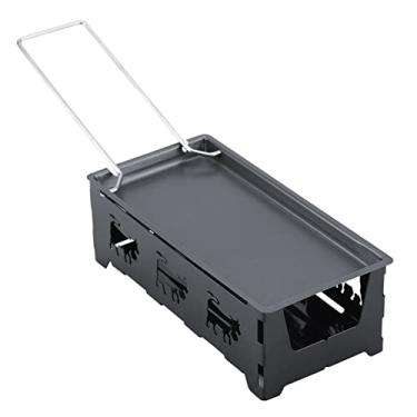 Imagem de Grcfumo Conjunto de grelha de raclette, aço carbono queijo não -bastão Raclette Rotaster Bay Bandey Stove, Partyclette portátil para ir para queijo, carne, peixe e legumes
