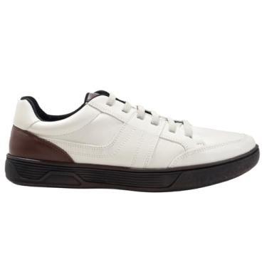 Imagem de Sapatênis Masculino Conforto Macio Slip On Calçar Casual 18040 Off White Capuccino (Off White/Capuccino, BR, Adulto, Numérico, 40)