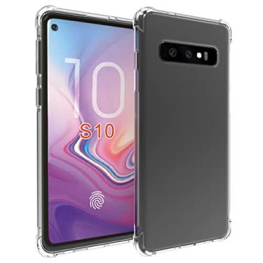 Imagem de USTIYA Capa para Samsung Galaxy S10 Plus S10+ Uso Resistente, Bumper Absorção Choques em TPU Transparente Protector Câmera Espessamento nas Quatro Pontas da Carcasa TIYA Case Limpar