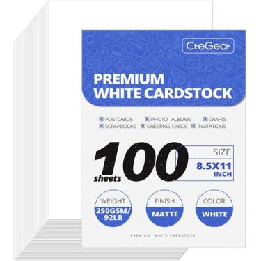 Imagem de Cartolina CREGEAR 100 folhas brancas 8,5x11 250 gsm/92 lb