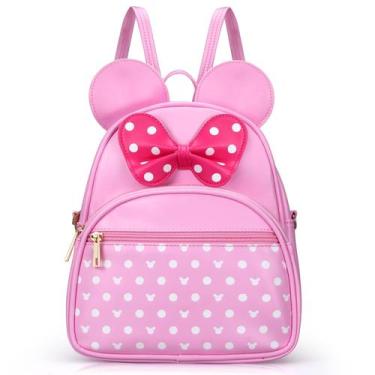 Imagem de Mochila Dksyee Cute Little Girls Mini Mouse de couro rosa