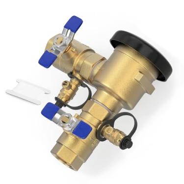 Imagem de GORAGUCHI Conjunto de disjuntor a vácuo de pressão 720A de 2,5 cm, com válvulas esféricas de união, válvula preventiva de refluxo de irrigação de latão máx. 400PSI, para, linha de água externa