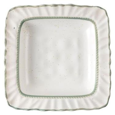 Imagem de URGDWEKJY Pratos de jantar retrô fosco prato de pedido de gergelim prato de confeitaria prato de comida ocidental hotel loja de sobremesas restaurante prato prato prato bandeja de jantar (A)