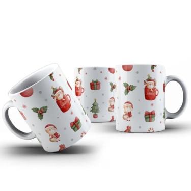 Imagem de Genérico Caneca Xícara de Feliz Natal Um Presente Criativo Cesta Café 325ml Porcelana de Qualidade