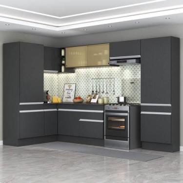 Imagem de Armário De Cozinha Completa De Canto 898 Preto/branco - MULTIMOVEIS