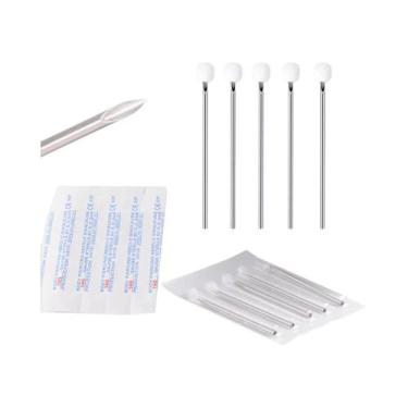 Imagem de Agulha De Piercing Corporal Em Aço Cirúrgico 1-100PCS Embalagem Em PVC