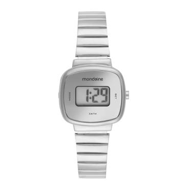 Imagem de Mondaine Relógio Feminino Prata Quadrado Digital Caixa Pequena